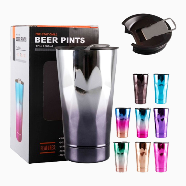 Eco Friendly Double Walled 304 Stainless Steel 17oz Vacuum Beer Mug Travel Beer Cup With Bottle Opener 