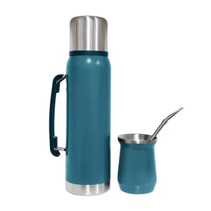Christmas Gift Double Wall Vacuum Insulated Tumbler Stainless Steel BPA Free 8oz Yerba Mate Cup with 1.2 Liter Portable Kettle Set