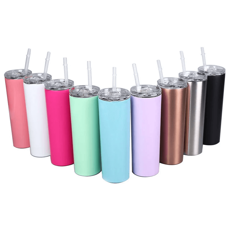 Custom 20oz Double Wall Slim Tumbler with Brush Lid Straw from China ...