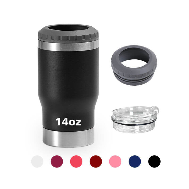Promotion 14oz Stainless Steel Can Cooler with Opener for Company Business Gift 