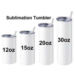Double Wall 12oz 15oz 20oz 30oz Skinny Straight Water Tumbler for Cold & Hot Drinks