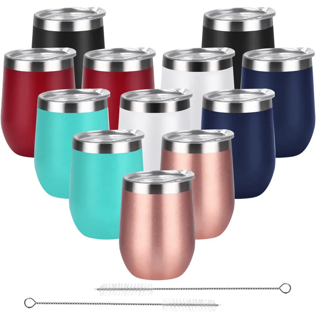 Wholesale Stemless Double Wall Insulated 12oz Stainless Steel Wine Tumbler 