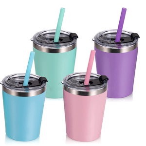 8oz 12oz 14oz Kids Stainless Steel Milk Tumbler with Leak Proof and Straw