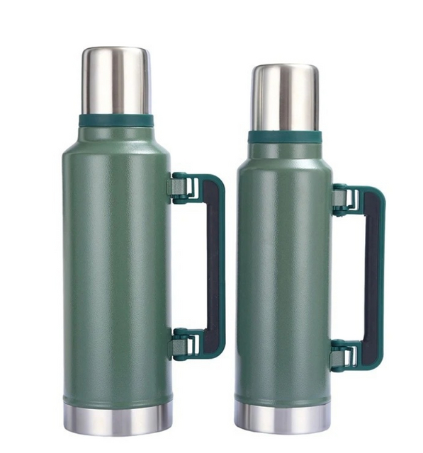 Custom Logo Imprinted 1000/1300ml Large Camping Stainless Steel Vacuum Pot Flask Portable Vehicle-Mounted Travel Cold Hot Stainless Steel Thermal Pot