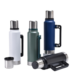 Custom Logo Imprinted 1000/1300ml Large Camping Stainless Steel Vacuum Pot Flask Portable Vehicle-Mounted Travel Cold Hot Stainless Steel Thermal Pot