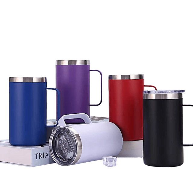 Wholesale 24oz Thermo Mug with Handle Coffee Travel Mug Car Tumbler Stainless Steel Vacuum Insulated Cup