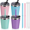 8oz 12oz 14oz Kids Stainless Steel Milk Tumbler with Leak Proof and Straw